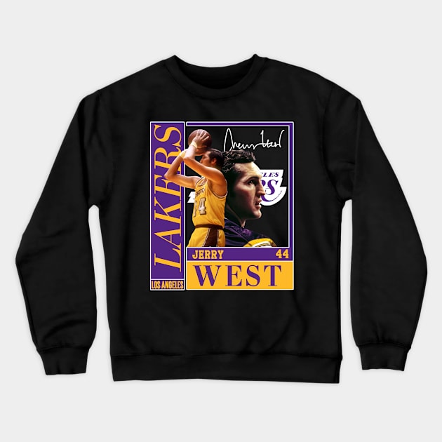 Jerry West Mr Clutch Basketball Legend Signature Vintage Retro 80s 90s Bootleg Rap Style Crewneck Sweatshirt by CarDE